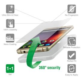 4smarts 360° Protection Set - тънък силиконов кейс и стъклено защитно покритие за дисплея на Samsung Galaxy S5 SM-G900, Samsung Galaxy S5 Neo (прозрачен)