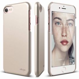 Elago S7 Slim Fit 2 Case + HD Clear Film - поликарбонатов кейс и HD покритие за iPhone SE (2020), iPhone 8, iPhone 7 (златист)