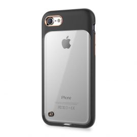 STILMIND Monokini Case - удароустойчив хибриден кейс за iPhone SE (2020), iPhone 8, iPhone 7 (черен-прозрачен)