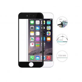 Devia Full Screen Tempered Glass Protector (0.26 mm) - обхващащо и ръбовете стъклено защитно покритие за дисплея и покритие за задната част за iPhone 8, iPhone 7 (черен)