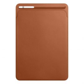 Apple Leather Sleeve - оригинален кожен калъф, тип джоб и отделение за Apple Pencil за iPad Pro 10.5 (2017) (светлокафяв)