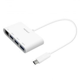 Macally 3.1 USB-C to USB-A Hub & Ethernet - USB хъб с 3 USB изхода и Ethernet порт за устройства с USB-C