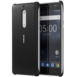 Nokia Carbon Fibre Design Case CC-803 - поликарбонатов кейс за Nokia 5 (черен)