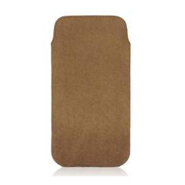 CASEual Leather Pouch - кожен калъф (естествена кожа, ръчна изработка) за iPhone 6, iPhone 6S (светлокафяв)