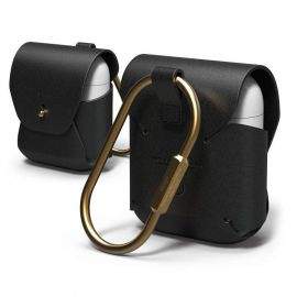 Elago Airpods Leather Case - кожен калъф (ествествена кожа) за Apple Airpods (черен)