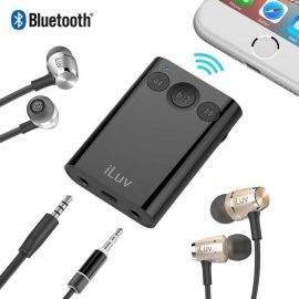 iLuv Bluetooth Audio Splitter - блутут рисийвър аудио адаптер за слушалки, MacBook и автомобилно стерео (черен)