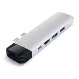 Satechi USB-C Pro USB Hub HDMI 4K & Ethernet - мултифункционален хъб за свързване на допълнителна периферия за MacBook (сребрист)