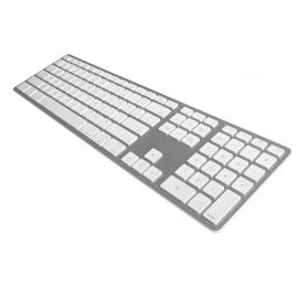 Matias Wireless Aluminum Keyboard with Numeric Keypad - качествена алуминиева безжична клавиатура за компютри, таблети и устройства с Bluetooth (сребрист)
