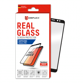 Displex Real Glass 10H Protector 3D Full Cover - калено стъклено защитно покритие за дисплея на Samsung Galaxy A8 Plus (2018) (черен-прозрачен)