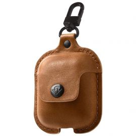 TwelveSouth AirSnap Leather Case - кожен калъф (ествествена кожа) за Apple Airpods (кафяв)