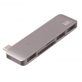 Kit C5IN1GR USB-C to SD/Micro SD, 3 USB Adapter - 3-портов USB 3.0 хъб с USB-C и SD/Micro SD слот (тъмносив)