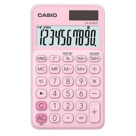 Casio SL310UC-PK 10 Digit Calculator - джобен калкулатор с двойно захранване (розов)