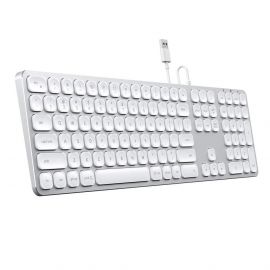Satechi Wired Aluminum Keyboard with Numeric Keypad - качествена алуминиева жична клавиатура за Mac (сребрист)