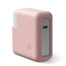 Elago MacBook Charger Cover - силиконов калъф за MagSafe 2 60W и Apple USB-C 61W захранвания (розов)