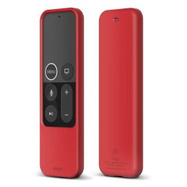 Elago R2 Slim Case - удароустойчив силиконов калъф за Apple TV Siri Remote (червен)