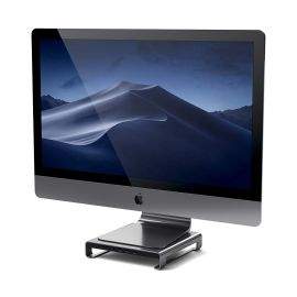Satechi USB-C Aluminium Monitor Stand Hub for iMac - настолна алуминиева поставка с допълнителни портове за iMac (тъмносива)