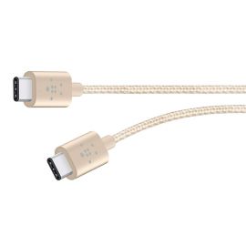 Belkin USB-IF Certified MIXIT Metallic USB-C to USB-C - кабел USB-C към USB-C (15 см.) (златист)