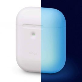 Elago Airpods Silicone Case - силиконов калъф за Apple Airpods 2 with Wireless Charging Case (бял-фосфор)