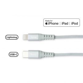 Torrii USB-C to Lightning Cable 1m. - USB-C кабел към Lightning за Apple устройства с Lightning и/или устройства с USB-C (сребрист)