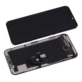 OEM iPhone X Display Unit OLED Hard - резервен дисплей за iPhone X (пълен комплект) - тъмносив