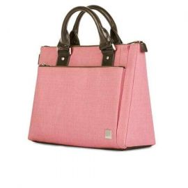 Moshi Urbana Mini Bag - стилна и луксозна кожена чанта за MacBook 12 с отделение за таблети и смартфони (бледо розов)