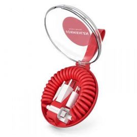 Vonmahlen Allroundo V2 All-In-One Charging Cable - качествен USB кабел с Lightning, microUSB и 2xUSB-C конектори (червен)