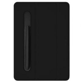 Macally Stand Pen Case - полиуретанов калъф и поставка с отделение за Apple Pencil за iPad 7 (2019), iPad 8 (2020) (черен)