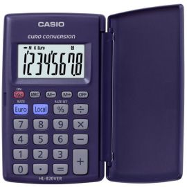 Casio HL820VER Pocket Calculator - джобен калкулатор с преобразуване в евро валута (син)