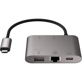 Kanex USB-C to Gigabit Ethernet Hub with Power Delivery - USB-C хъб с Gigabit Ethernet порт и 3хUSB порта с Power Delivery (60W) за Macbook и устройства с USB-C (сив)