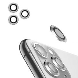 USAMS Metal Camera Lens Glass Film - предпазни стъклени лещи за камерата на iPhone 11 Pro (сребрист)