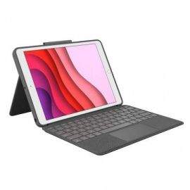 Logitech Combo Touch - безжична клавиатура и тракпад, с кейс и  поставка за iPad 7 (2019), iPad 8 (2020) (черен)