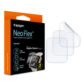 Spigen Neo FLEX Screen Protector - комплект от 3 броя защитно покритие с извити ръбове за целия дисплей на Apple Watch Series 40mm (прозрачен)