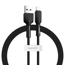 Baseus Silica Gel Lightning USB Cable - USB кабел за Apple устройства с Lightning порт (100 см) (черен)