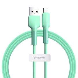 Baseus Silica Gel Lightning USB Cable - USB кабел за Apple устройства с Lightning порт (100 см) (зелен)