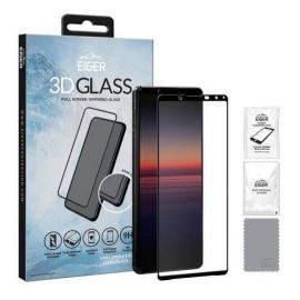 Eiger 3D Glass Edge to Edge Full Screen Tempered Glass - калено стъклено защитно покритие с извити ръбове за целия дисплея на Sony Xperia 1 II (черен-прозрачен)