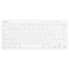 Macally Quick Switch Bluetooth Keyboard - безжична Bluetooth клавиатура за компютри, таблети и устройства с Bluetooth (бял)