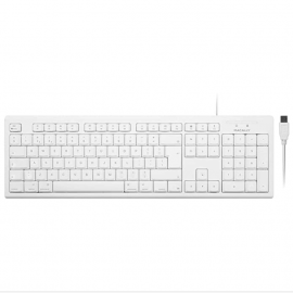 Macally 105 Key Extended Keyboard With Numpad - USB клавиатура оптимизирана за MacBook (бял)