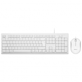 Macally 105 Key Extended Keyboard With Optical Mouse -  комплект USB клавиатура и USB мишка за Mac и PC (бял)