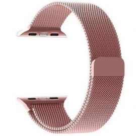 Tactical 337 Milanese Loop Magnetic Stainless Steel Band - стоманена, неръждаема каишка за Apple Watch 38мм, 40мм (розово злато)