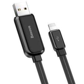 Baseus Glowing USB Lightning Cable (CALLG-01) - Lightning USB кабел за Apple устройства с Lightning порт (100 см) (черен)