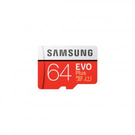 Samsung MicroSD 64GB EVO Plus UHS-I (U1) Memory Card 4K UHD Videos - MicroSD памет със SD адаптер за Samsung устройства (клас 10) (подходяща за GoPro)