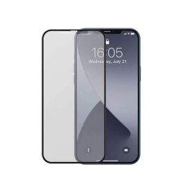 Baseus Full Screen Curved Frosted Tempered Glass (SGAPIPH54N-KM01) - матирано стъклено защитно покритие за целия дисплей на iPhone 12 mini (черен-матиран) (2 броя)