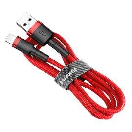 Baseus Cafule USB Lightning Cable (CALKLF-C09) - Lightning USB кабел за Apple устройства с Lightning порт (200 см) (червен)