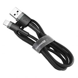 Baseus Cafule USB Lightning Cable (CALKLF-CG1) - Lightning USB кабел за Apple устройства с Lightning порт (200 см) (черен-сив)