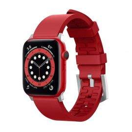Elago Watch Sport Strap - силиконова (fluoro rubber) каишка за Apple Watch 38мм, 40мм (червен)