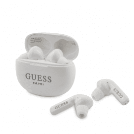 Guess True Wireless 5.0 4H Stereo Headset - безжични блутут слушалки с кейс за мобилни устройства (бял)