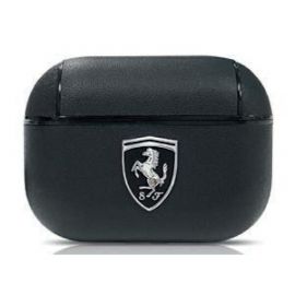 Ferrari Signature Leather Case - кожен кейс (естествена кожа) за Apple Airpods Pro (черен)