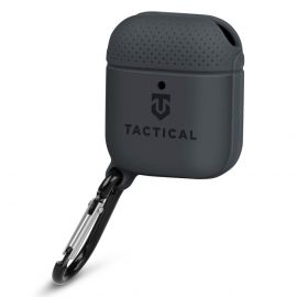 Tactical TPU Velvet Smoothie Carabiner Case - термополиуретанов (TPU) удароустойчив калъф за Apple AirPods (тъмносив)