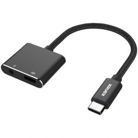 Kanex DuraBraid USB-C to 3.5mm Headphone Jack Adapter & Charging - пасивен адаптер USB-C към 3.5 мм. аудио изход и USB-C изход (черен)