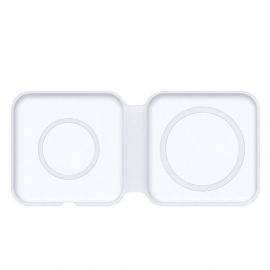 4smarts Wireless Charger UltiMAG 15W - двойна поставка (пад) за безжично зареждане за iPhone с Magsafe и Qi съвместими устройства (бял)